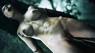 עץ מפלצת מזיין בחורה אסייתית פצועה ריקאקו קטיאמה במלכודת יער