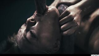 זרועות ארוכות דוחפות את הכוס והתחת של אשבי ווינטר מלאים בצוף רפש