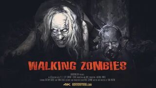 סקס מפחיד בבית קברות עם כמה מתים מהלכים סקסיים