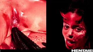 גירוש שדונית נכשל! טנטקלים מזיינים בכל חורים ונפיחות בטן מזרע